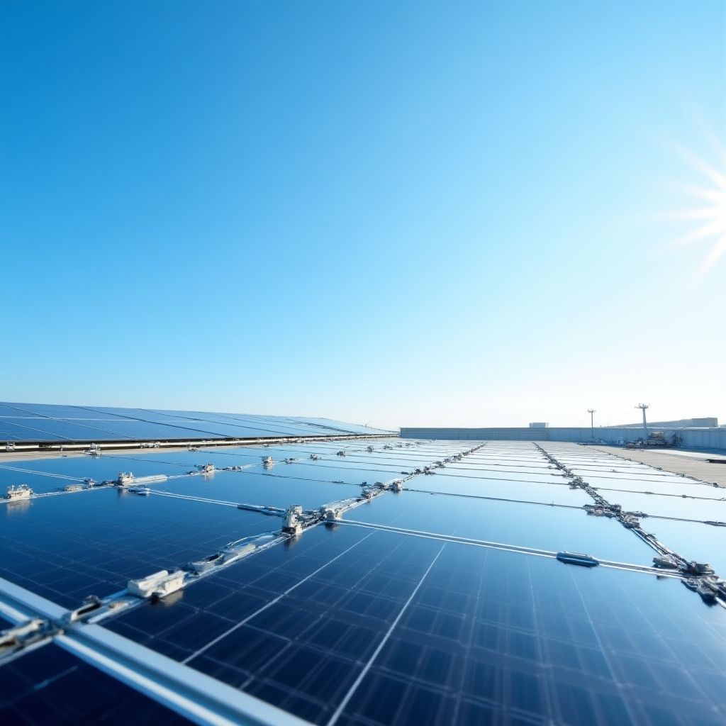 Paneles solares en estación YPF