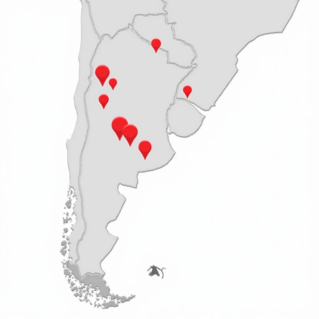 Mapa de estaciones YPF en Argentina